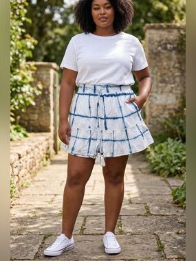 Anthropologie Skirt with Blue Accents of Tie Dye